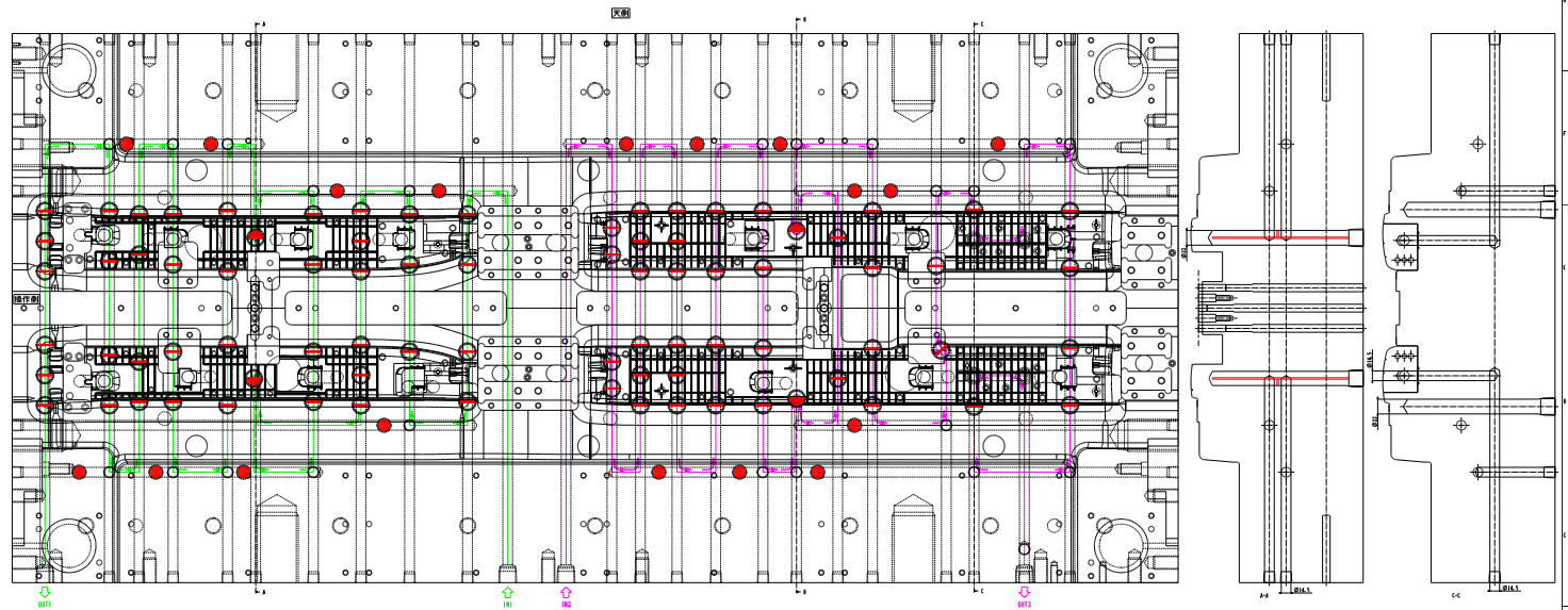 Case009 — 金型冷却回路組立図 ・ 冷却システム設計